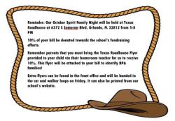 BPA Texas Roadhouse Spirit Night